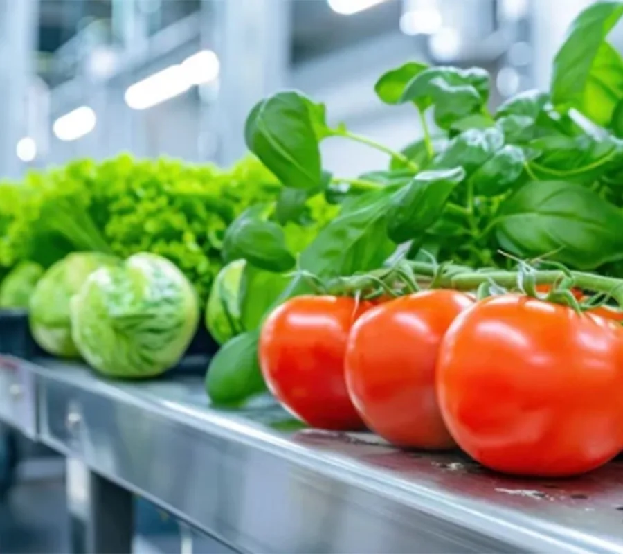 vegetables infeed processing