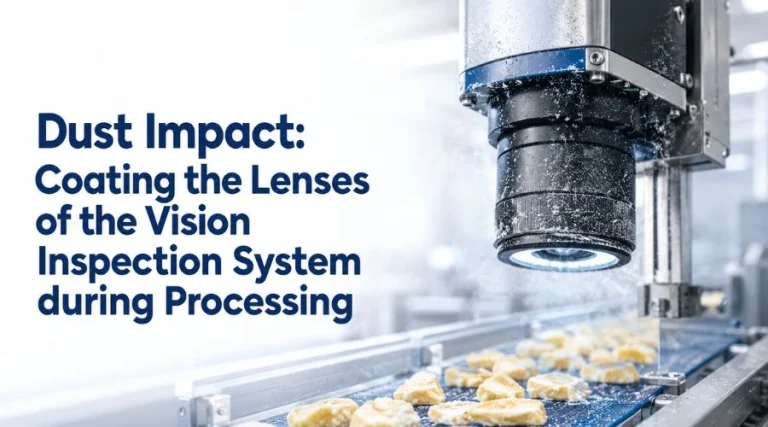 dust impact coating the lenses of the vision inspection system